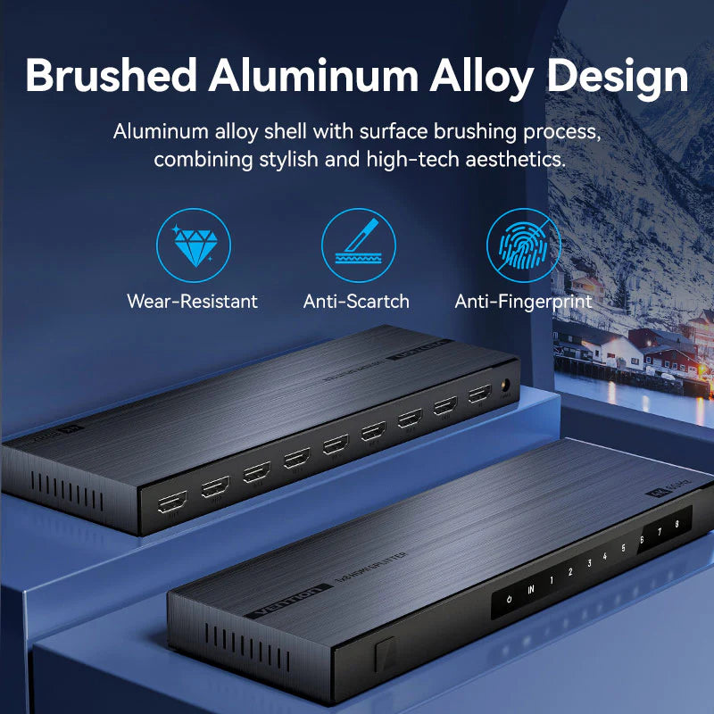 Vention 1-In-8-Out HDMI Splitter - 4K / Black