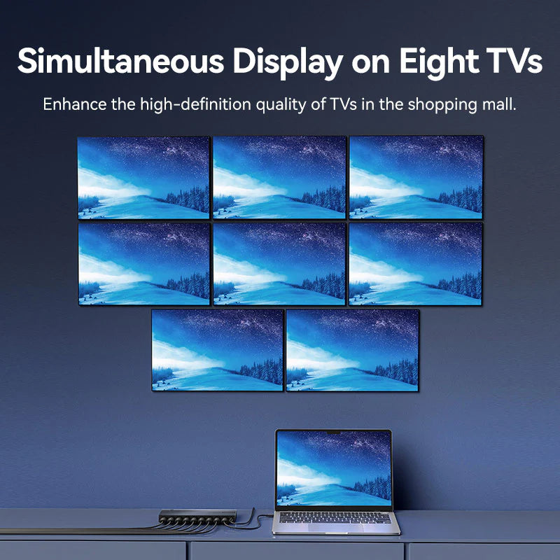 Vention 1-In-8-Out HDMI Splitter - 4K / Black