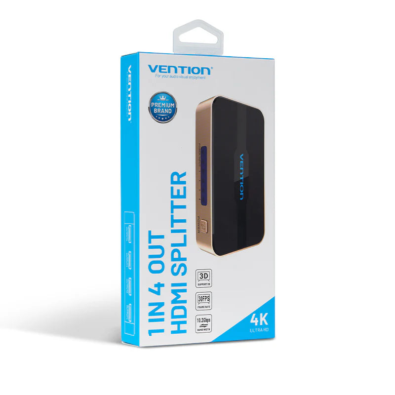Vention 1-In-4-Out HDMI Splitter - 4K / Black