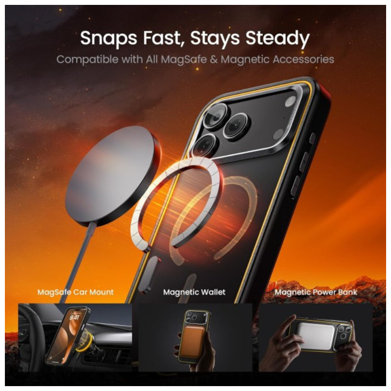 AOHi MagArmor Pro Magnetic Phone Case For Apple iPhone 17 Pro Max - Black