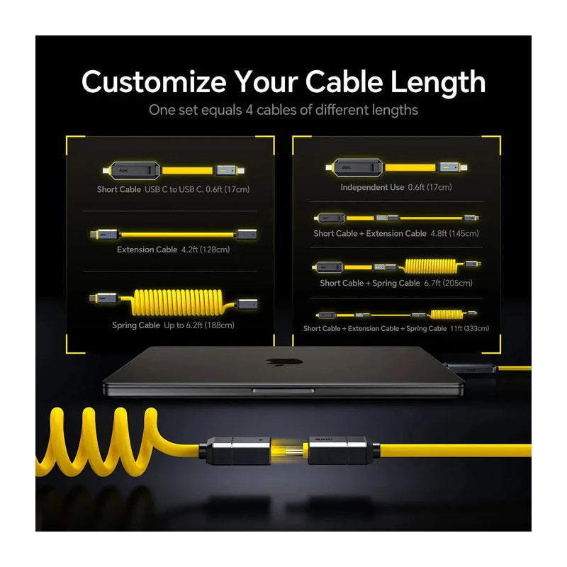 AOHi Future Magflash 2 في 1 شحنتخزين  بيانات كابل  240W / يو اس بي/ 1000MB/s / أصفر