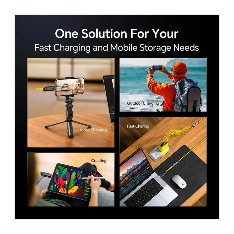 AOHi Future Magflash 2 في 1 شحنتخزين  بيانات كابل  240W / يو اس بي/ 1000MB/s / أصفر