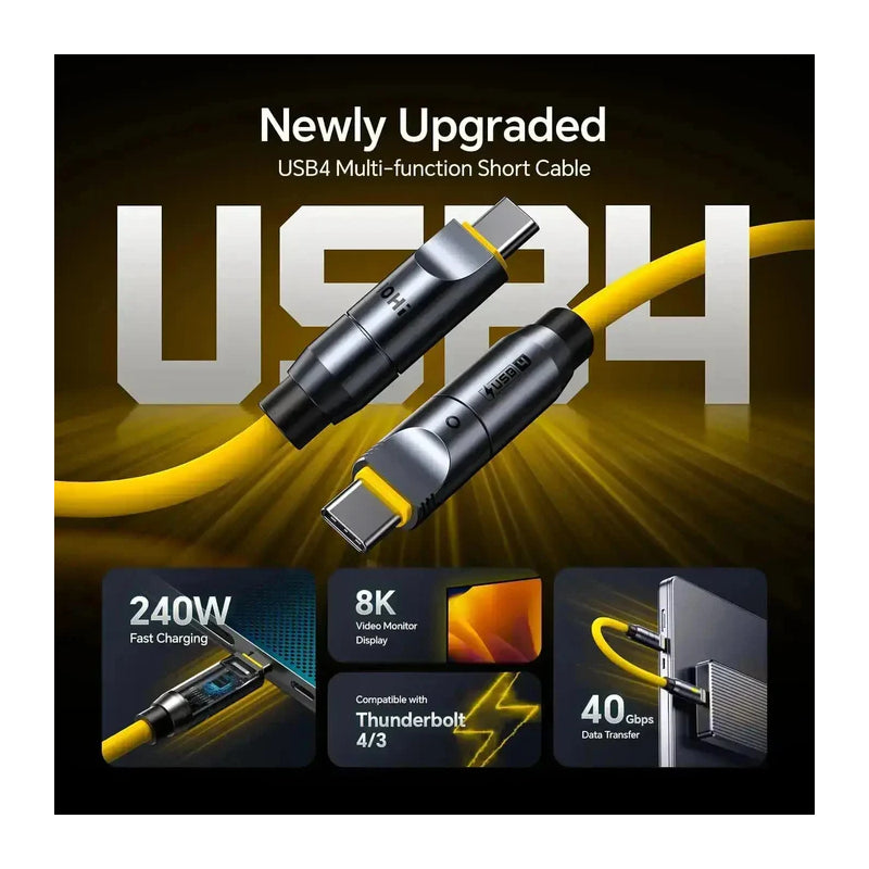 AOHi The Future PRO Creative Power Cable Set - 8K / 240W / USB-C / 40Gbps / Yellow