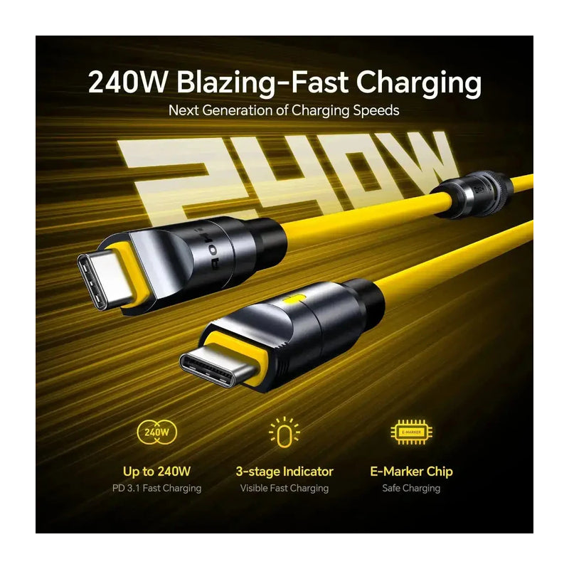 AOHi The Future PRO Creative Power Cable Set - 8K / 240W / USB-C / 40Gbps / Yellow
