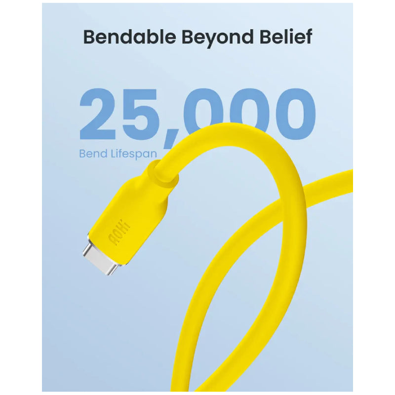 AOHi PD 3.1 سريع كابل  ناعم كابل  140 واط / يو اس بي/ 1 متر  أصفر