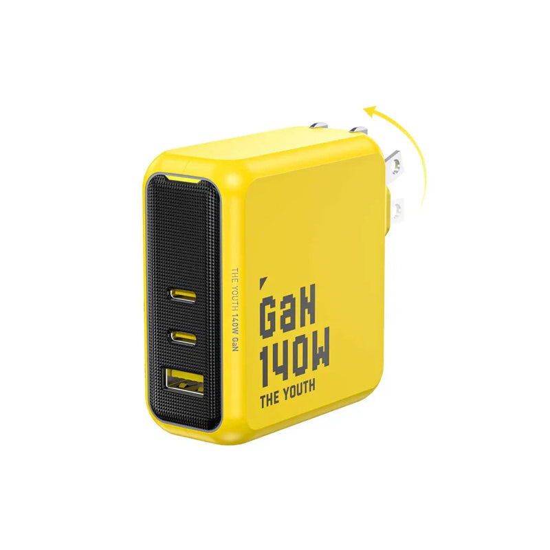 AOHi Youth GaN 3-Port Fast Charger - 140W / USB-C / USB-A / Yellow ...