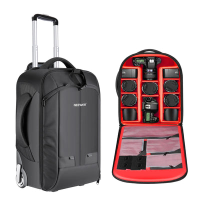 NEEWER 2-in-1 Trolley Backpack - Black/Red
