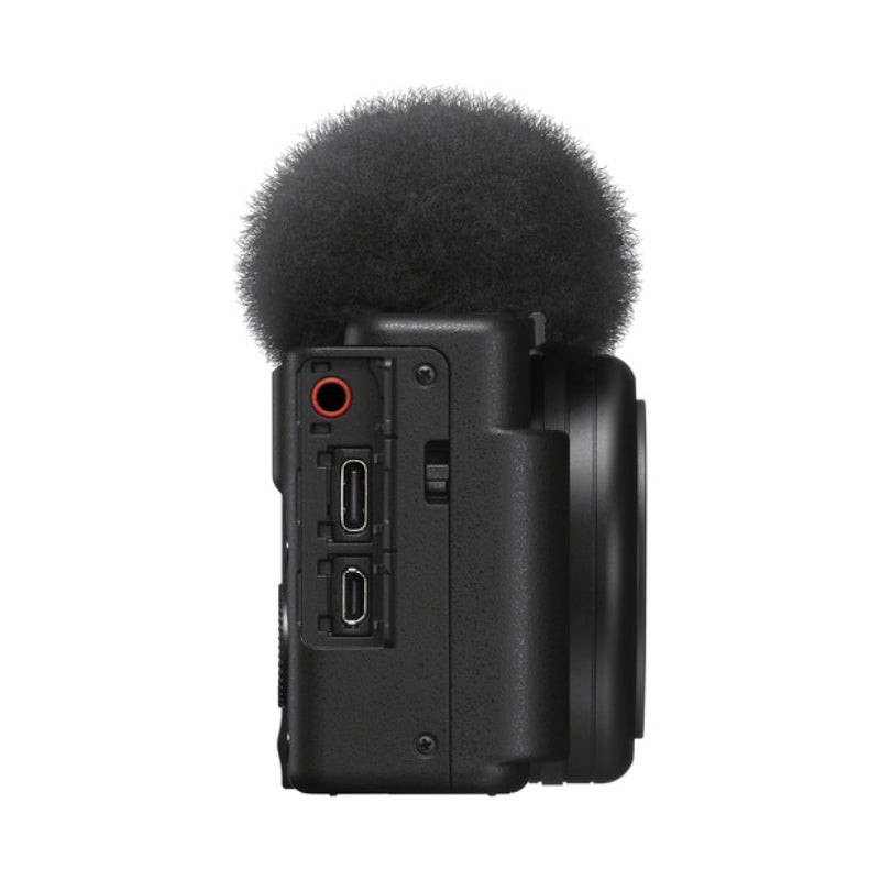 كاميرا  سوني ZV-1F المخصصة للمدونات المرئية كاميرا  شاشة LCD مقاس 3 بوصات / دقة 4K UHD / واي-فاي  بلوتوث  إتش دي إم أي  يو اس بي  أسود