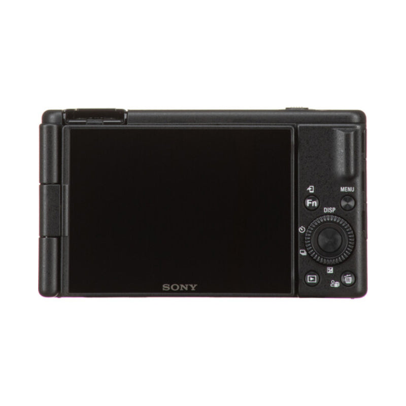 كاميرا  سوني ZV-1F المخصصة للمدونات المرئية كاميرا  شاشة LCD مقاس 3 بوصات / دقة 4K UHD / واي-فاي  بلوتوث  إتش دي إم أي  يو اس بي  أسود