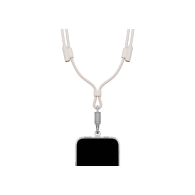 Energea Lasso 2-In-1 Lanyard With Charging Cable - 1.5 Meter / 240W / 480Mbps / USB-C / Sand