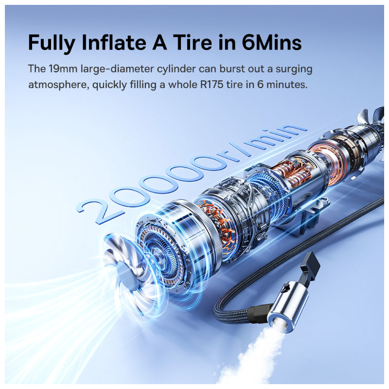 Baseus PrimeTrip VA1 2-in-1 Wired & Wireless Tire Inflator - Cosmic Black