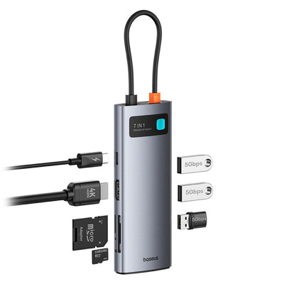 Baseus Metal Gleam 7-Port HUB - Space Grey