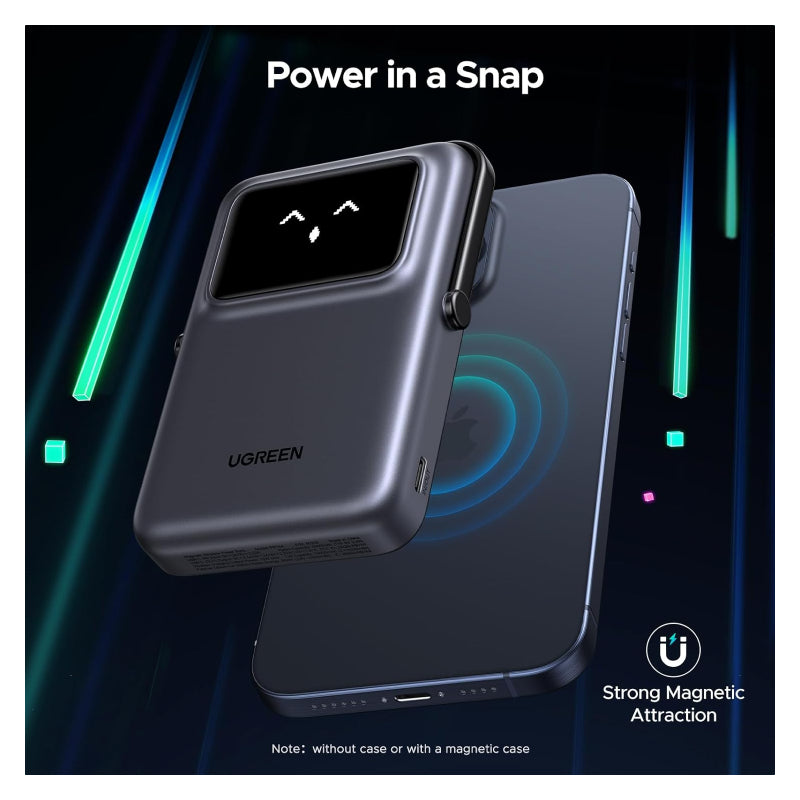 UGREEN Uno Magnetic Wireless Power Bank - 10,000mAh / USB-C / Black
