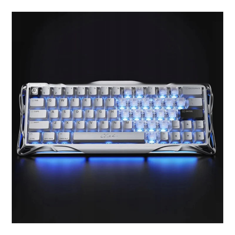 لوحة مفاتيح الألعاب  GravaStar Mercury V60Pro 60% ذاتمفتاح  مغناطيسي  تعمل بتقنية تأثير هوللوحة مفاتيح  كروم فضي