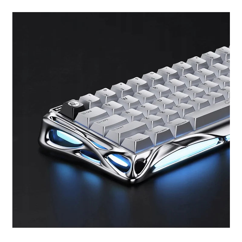 لوحة مفاتيح الألعاب  GravaStar Mercury V60Pro 60% ذاتمفتاح  مغناطيسي  تعمل بتقنية تأثير هوللوحة مفاتيح  كروم فضي