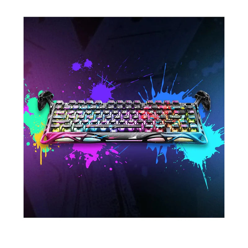 GravaStar Mercury V75 برو لوحة مفاتيح الألعاب  مغناطيسي مفتاح  بتقنية تأثير هول برو لوحة مفاتيح  Neon Graffiti