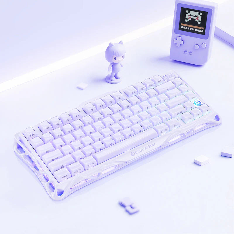 GravaStar Mercury V75 75% Hall Effect Magnetic Switch Gaming Keyboard - Lavender Purple
