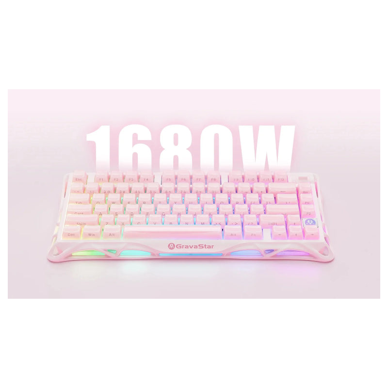 GravaStar Mercury K1 75% لاسلكي -لوحة مفاتيح  لاسلكي  الألعاب  -خاص - اللون الوردي ساكورا اللون الوردي