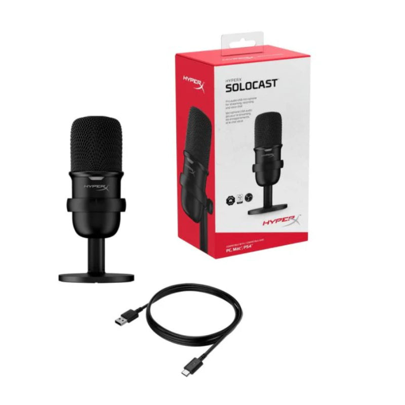 ميكروفون  HyperX SoloCast يو اس بي ميكروفون  يو اس بي/ أسود