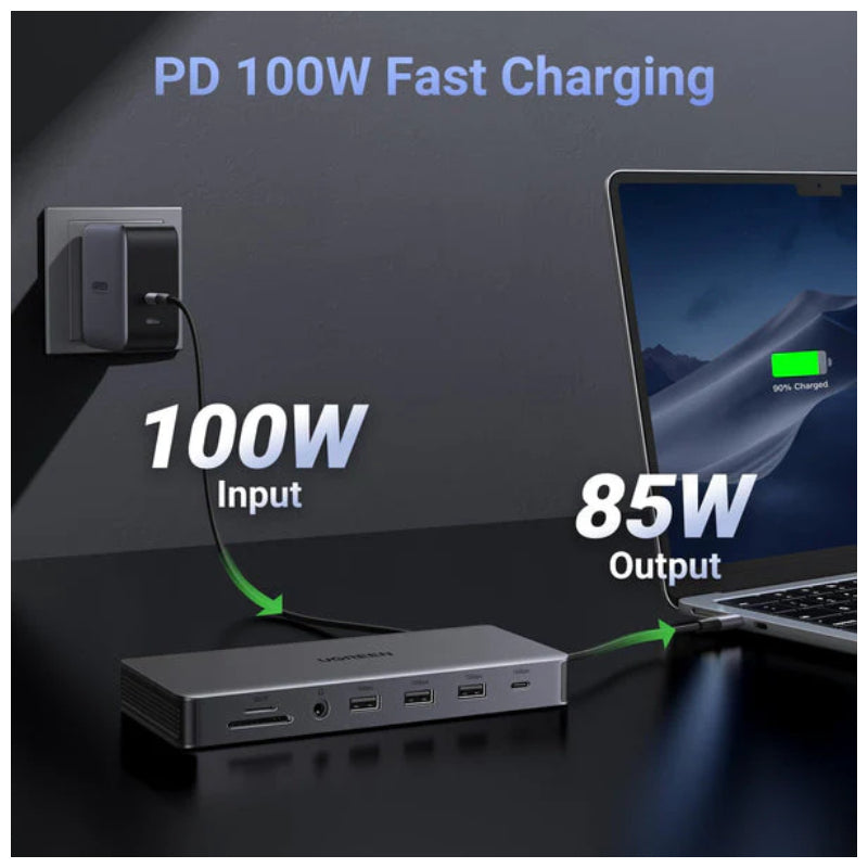 يوجرين  برو  يو اس بي محطة الارساء  إتش دي إم أي  إيثرنت / 100W PD / يو اس بي/ SD/TF بطاقة فتحة  3.5 مم الصوت مقبس