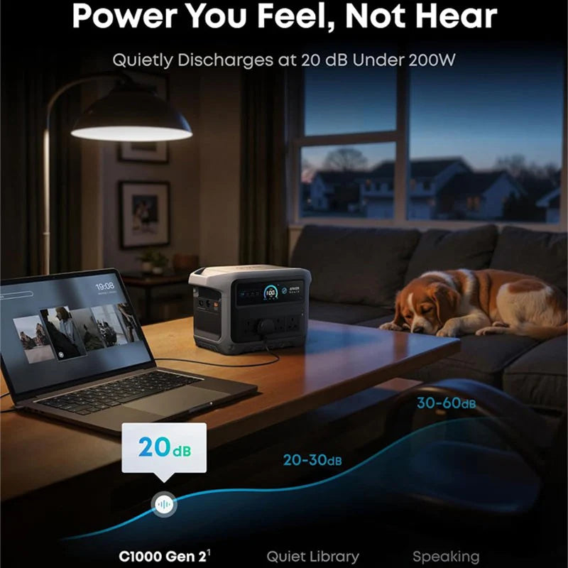 Anker SOLIX C1000 Gen 2 Portable Power Station - 1024Wh / 1550W / Gray
