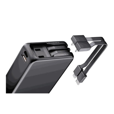 ZLOS DB20 Power Bank with Built-in Cables - 20,000mAh / 35W / USB-A / Black