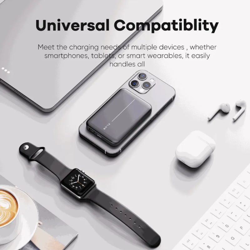 ZLOS Ultra-Thin Mini Wireless Charging Power Bank - 10000mAh / 20W / USB-C