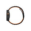 Uniq Strova Flex Self-Adjustable Steel Link Band for Apple Watch 49/46/45/44mm - Midnight Black/Volt Orange