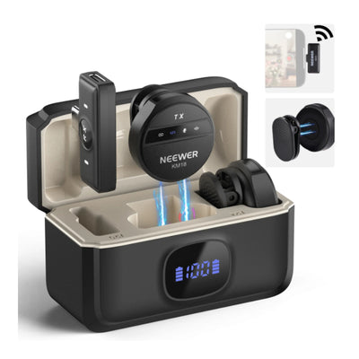 NEEWER KM18 Mini Wireless Lavalier Microphone Kit - Black