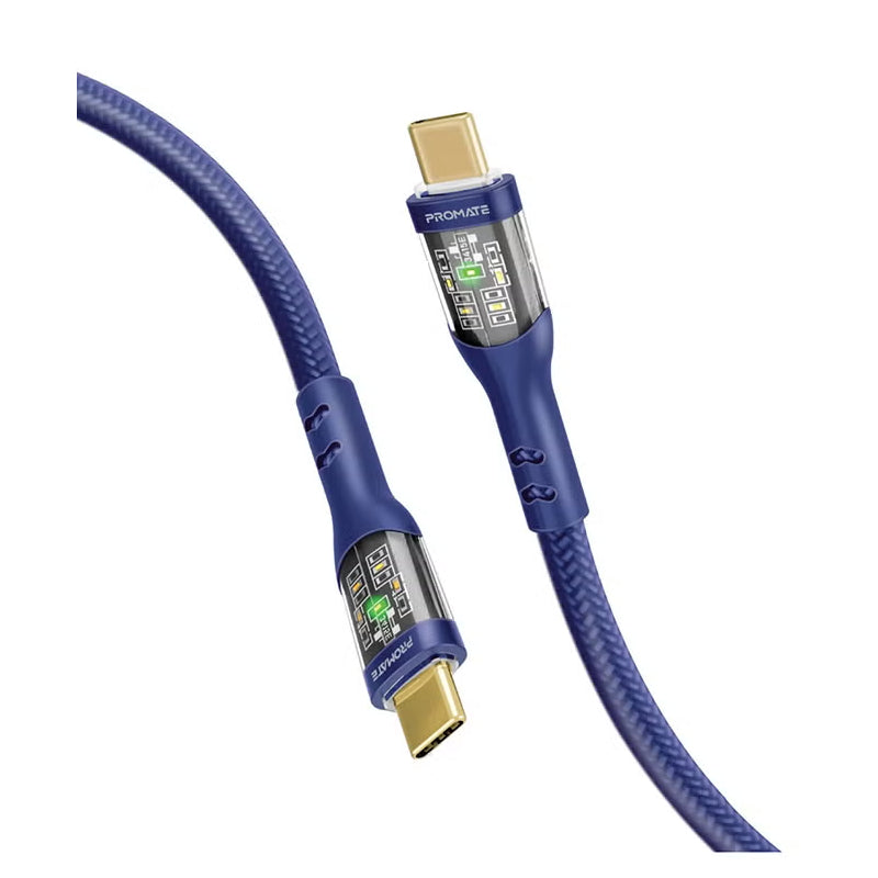 PROMATE TransLine-CC Power Delivery Ultra-Fast Charge Cable - 1.2 Meter / 480Mbps / USB-C / Navy