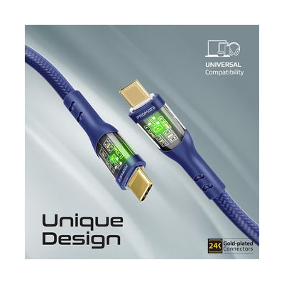 PROMATE TransLine-CC Power Delivery Ultra-Fast Charge Cable - 1.2 Meter / 480Mbps / USB-C / Navy