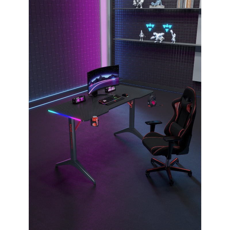الألعاب Gamax D2208B RGB كربون  مع - أسود