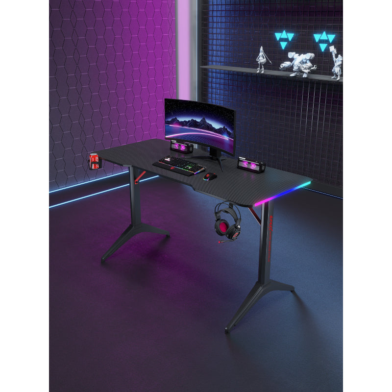 الألعاب Gamax D2208B RGB كربون  مع - أسود