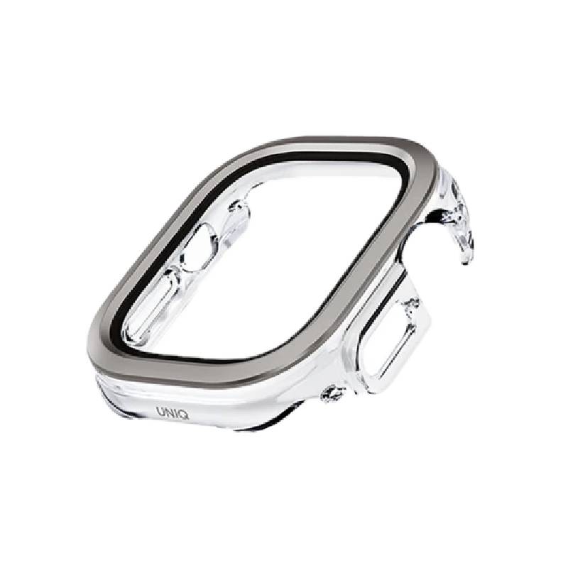 Uniq Vouteحافظة  ساعة مع شاشة حماية  ابل ساعة ألترا - تيتانيوم فضي