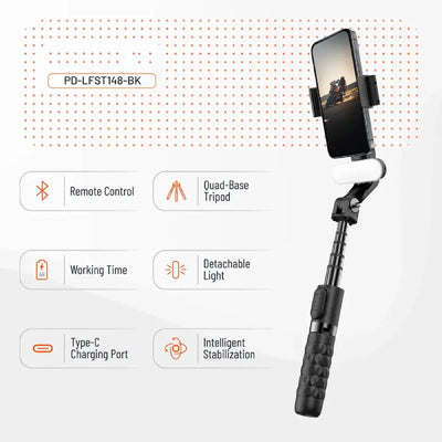 مثبّت الكاميرا Porodo QuadBase Gimbal - أسود