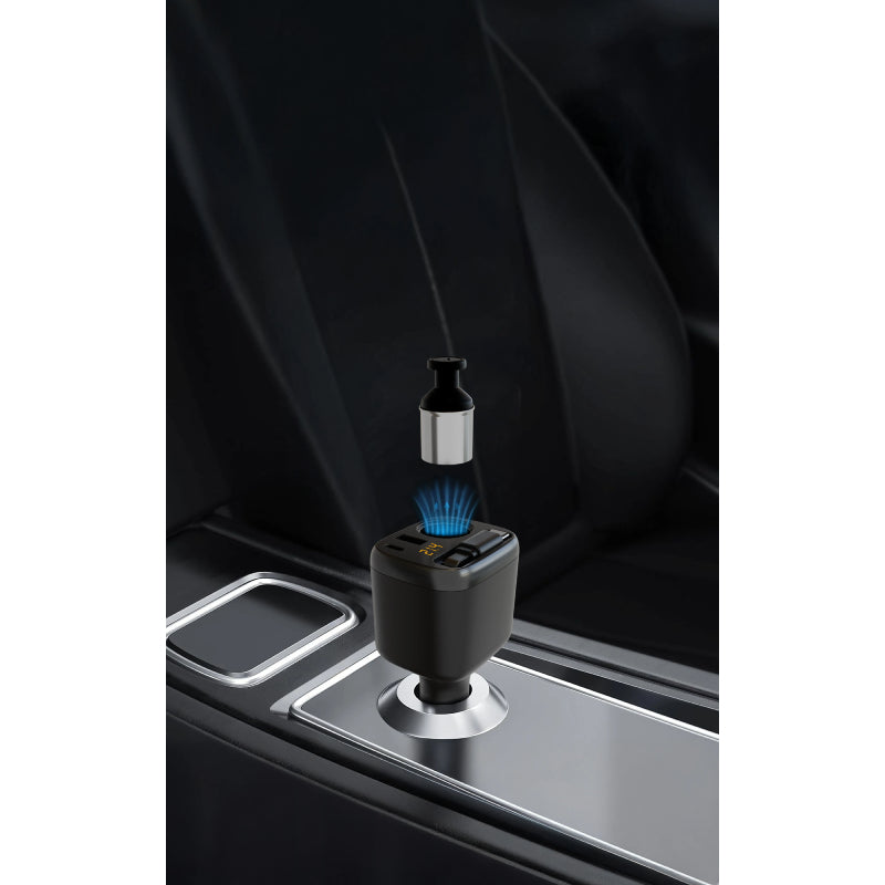 Porodo Apolo Multi-Port Car Charger - USB-C / USB-A / Black