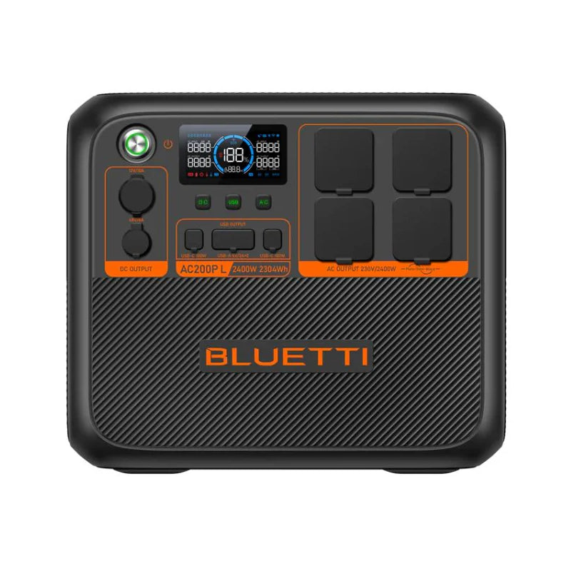 طاقة  المحمولة  BLUETTI ممتازة (AC200PL) - 2,400 واط / يو اس بي/ يو اس بي/ أسود