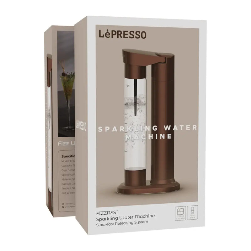 جهاز  LePresso Fizznest لإنتاج المياه الفوارة جهاز  بني