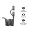 MOMAX Mag.Link Duo Magnetic Cable - USB-C / Lightning / 60W / 2 Meter / Black