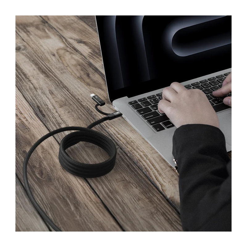 MOMAX Mag.Link Duo Magnetic Cable - USB-C / Lightning / 60W / 1 Meter / Black