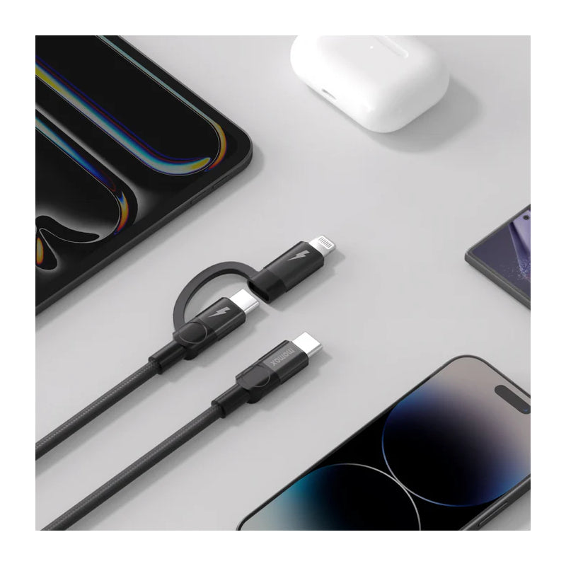 MOMAX Mag.Link Duo Magnetic Cable - USB-C / Lightning / 60W / 2 Meter / Black
