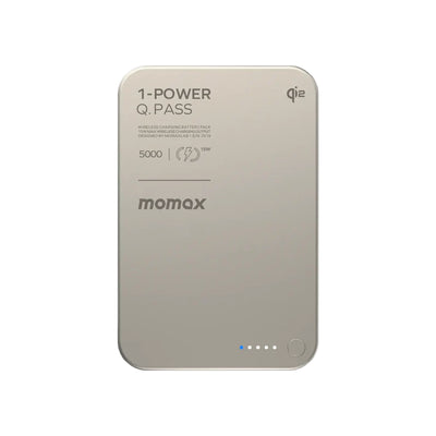 MOMAX 1-Power Q.Pass Qi2 Magnetic Wireless Power Bank - 5000mAh / USB-C / Titanium