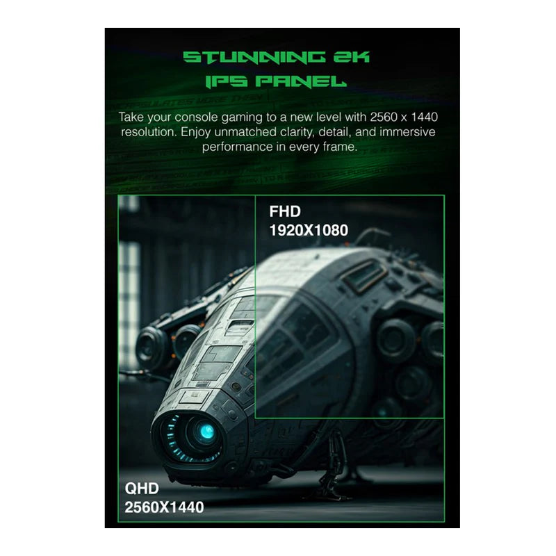الألعاب SHARX QUEST - 24 بوصة / دقة QHD / زمن استجابة 1 مللي ثانية / معدل تحديث 165 هرتز / إتش دي إم أي  يو اس بي يو اس بي-شاشة الألعاب