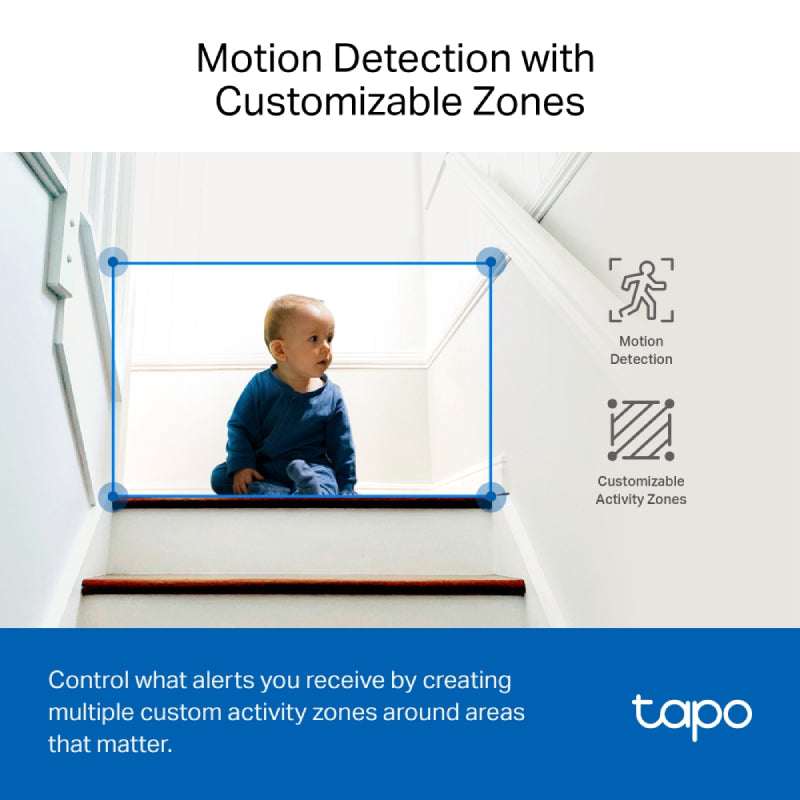 TP-Link Tapo C230 Pan/Tilt AI Home Security Wi-Fi Camera - H.264 / 2880 x 1620 / 2.4 GHz - White