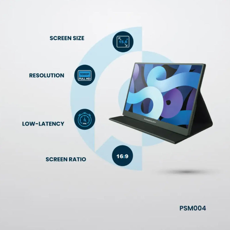Pre-Order Powerology Ultra-Slim Portable Monitor - 15.6"FHD / 144Hz / Black