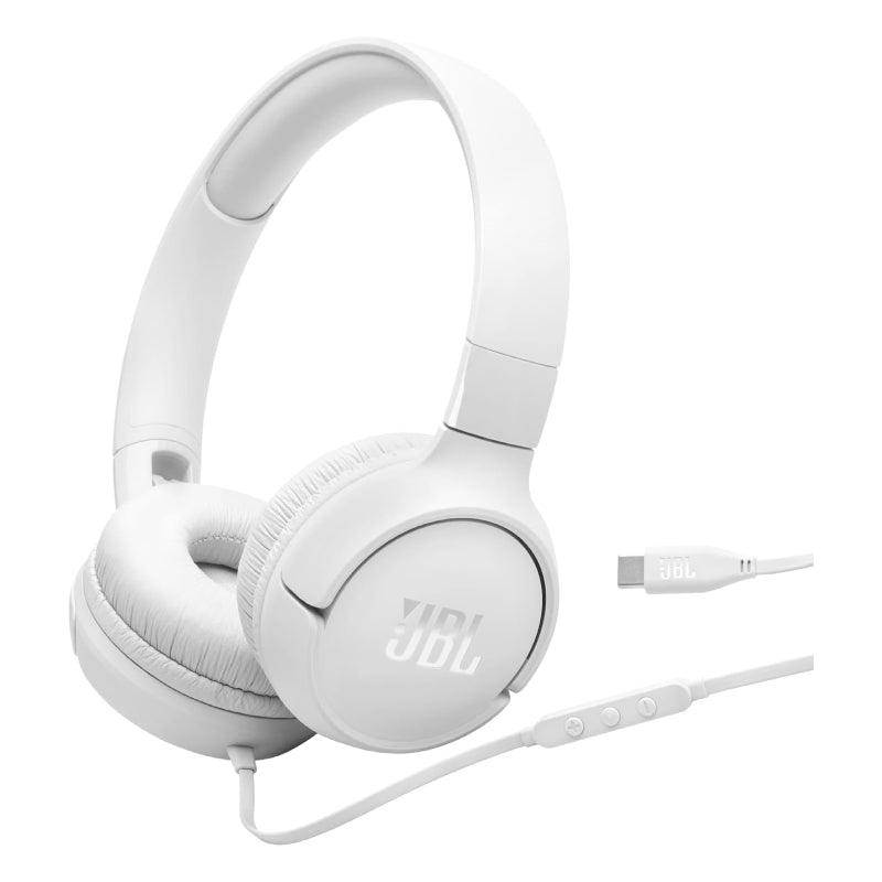 سماعات الرأس  JBL Tune 520C بسلك سماعات الرأس  على الأذن  يو اس بي/ أبيض