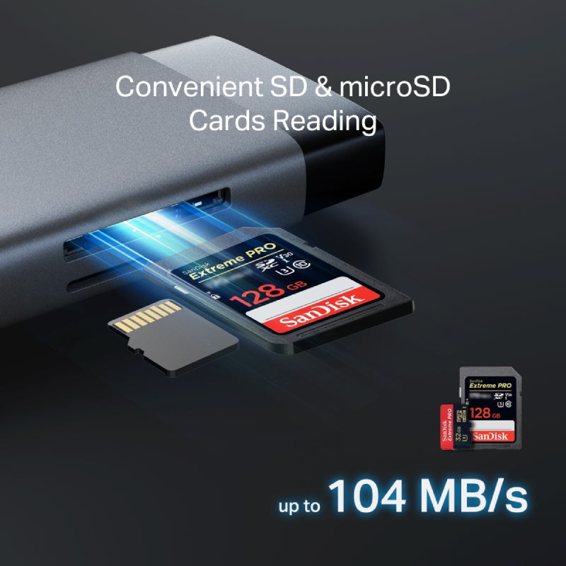 موزع تي بي لينك  يو اس بي تايب-سي  موزع  إتش دي إم أي  يو اس بي/ يو اس بي .0 / Micro SD / SD / RJ45
