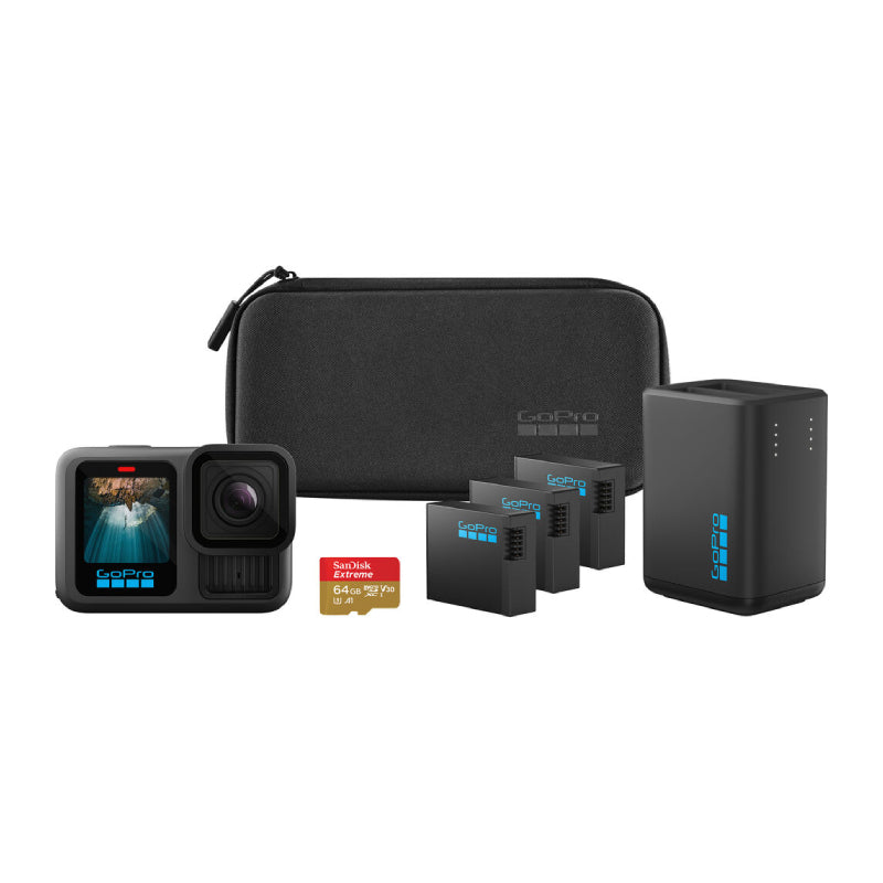 GoPro HERO13 Black Extended Power Bundle - 1/1.9" CMOS / 27MP / Bluetooth - Black