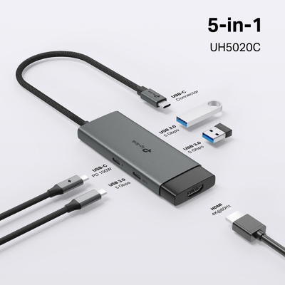 TP-Link UH5020C USB Type-C 5-in-1 Hub - HDMI / PD / USB Type-C / USB Type-A