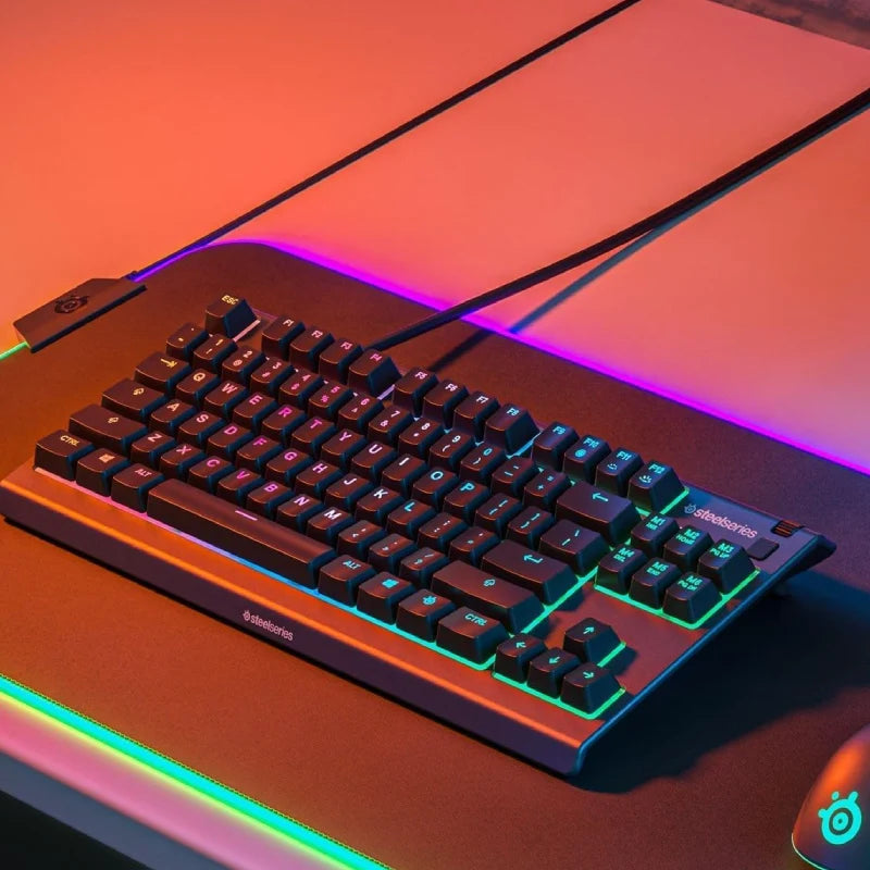 SteelSeries Apex 3 TKL Gaming Keyboard - Wired / RGB / Black + HyperX Pulsefire Mat Gaming Mouse Pad - Medium / Black + Redragon H510 ZEUS Gaming Headset - Over-Ear / 3.5mm / Black + Redragon M816-RGB Wired Gaming Mouse - Black - Bundle Offer